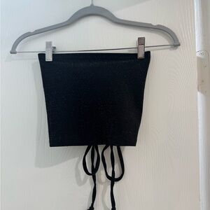 Black Glitter Tube Top